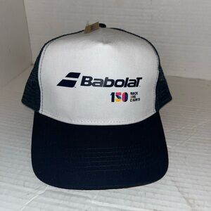 Babolat 150 Years Rock the Courts Trucker Hat Navy White Snapback Beechfield NWT